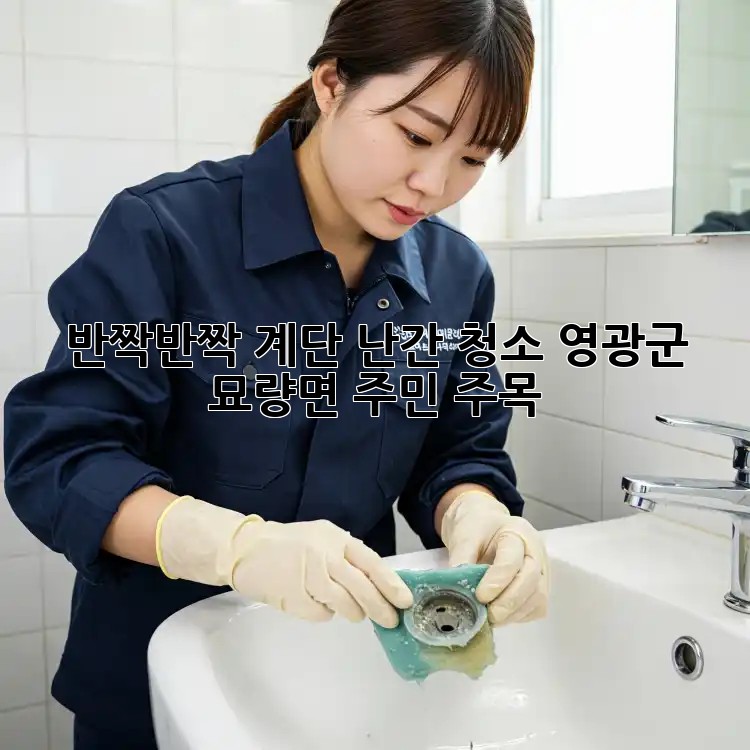 ✨ 반짝반짝 계단 난간 청소, 영광군 묘량면 주민 주목! 🏡