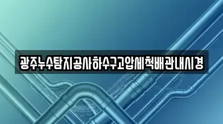 광주누수탐지공사하수구고압세척배관내시경