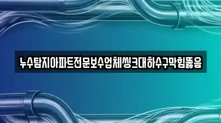 누수탐지아파트전문보수업체씽크대하수구막힘뚫음