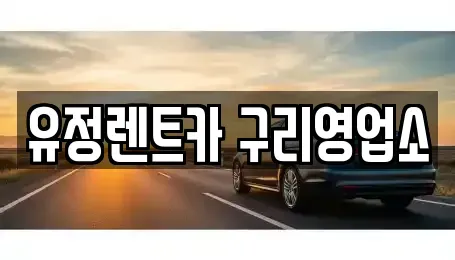 경기 구리시 인창동 렌트카 전문 유정렌트카 구리영업소
